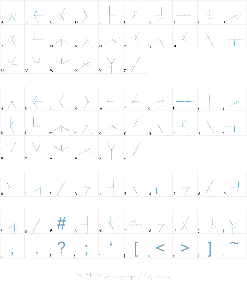 Timeface Font Character