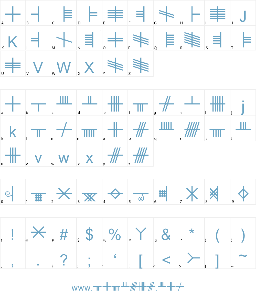 Celtic ogham Font Character