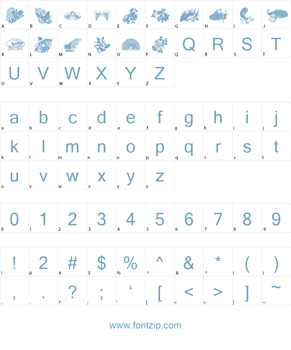 DL Birdz Font Character
