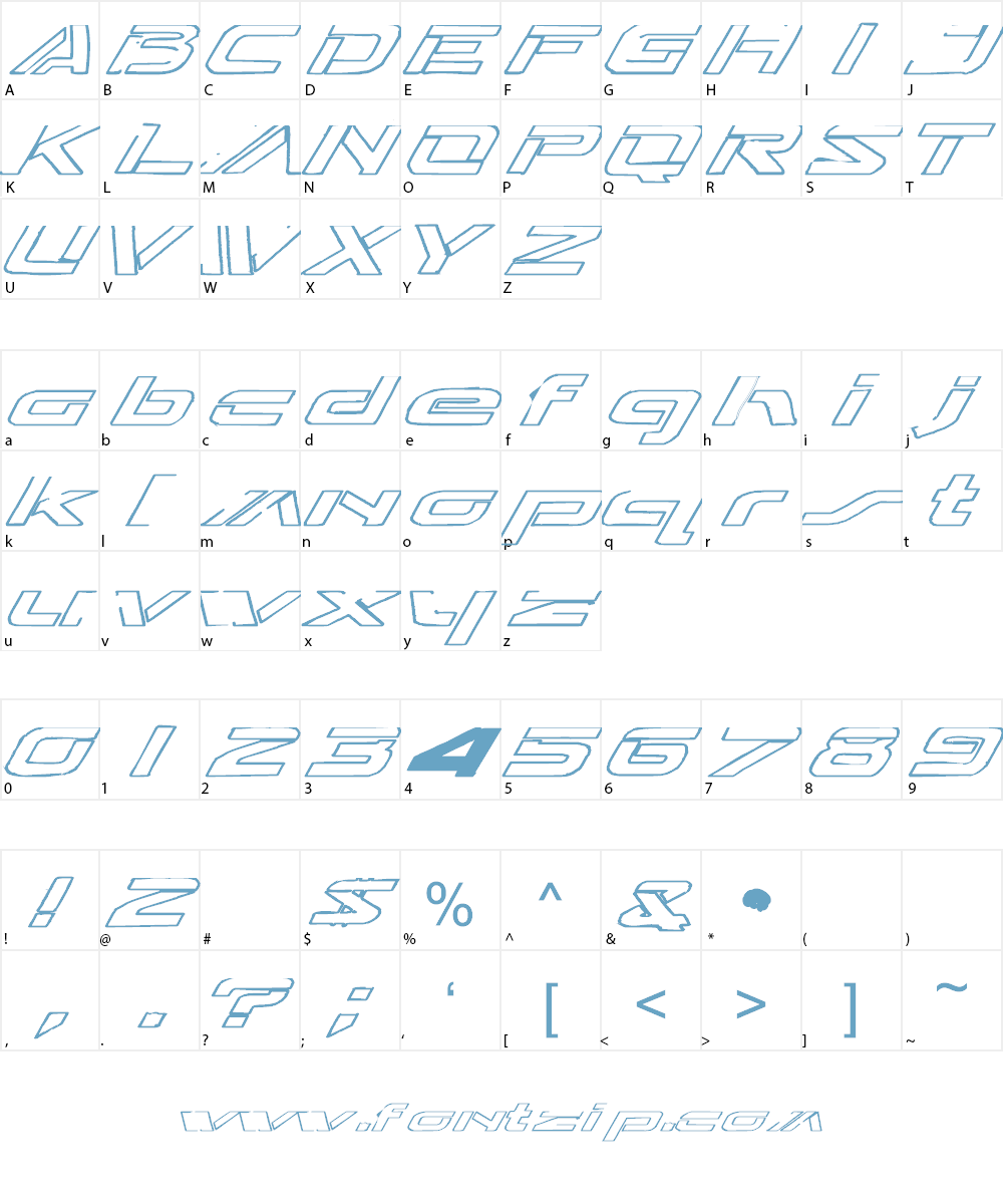Transaparent Font Character