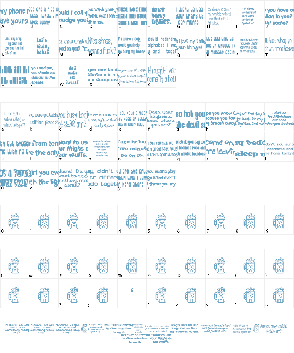 52 Pickup Font Character