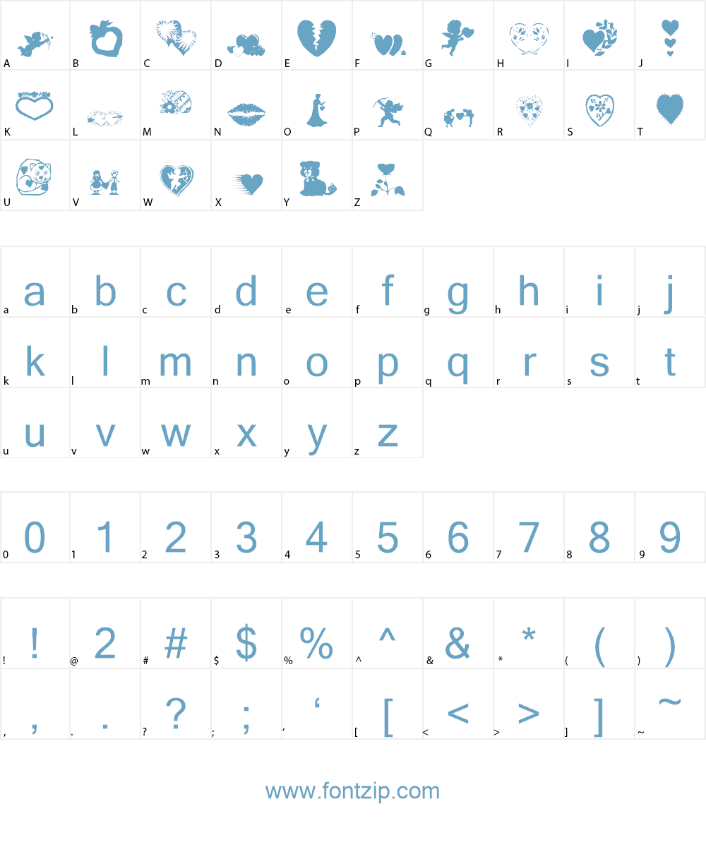 AOS Valentine Font Character