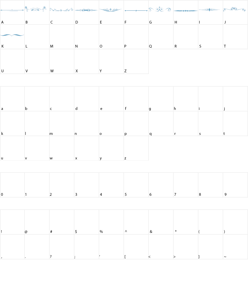 Corners and Dividers Font Character
