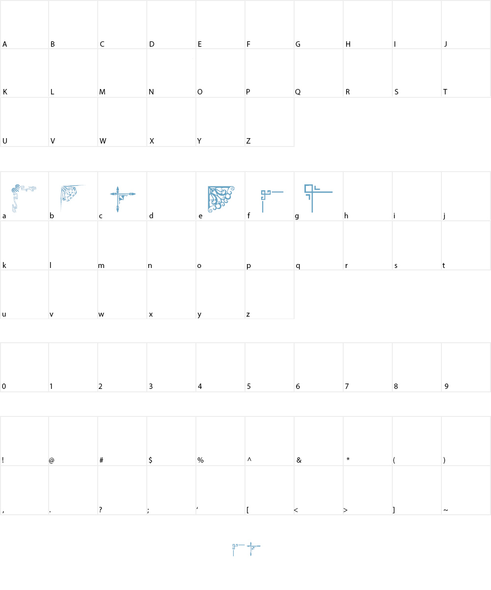 Corners Font Character