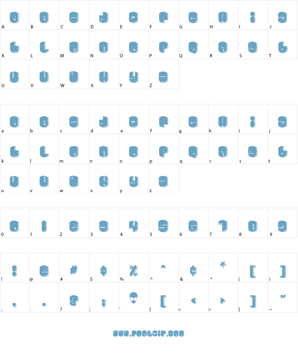 Cosmojunk Font Character