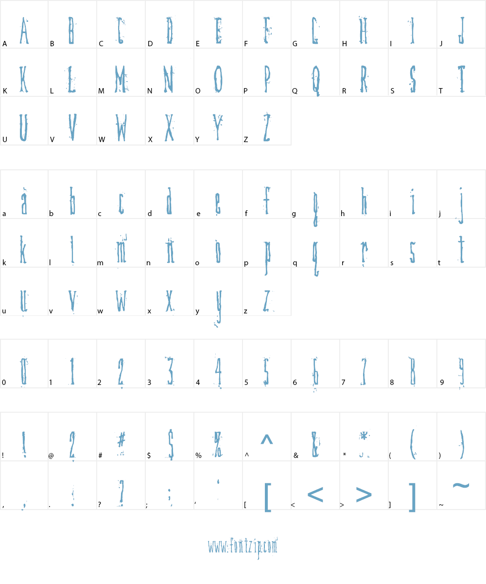 DirtyDeco Font Character