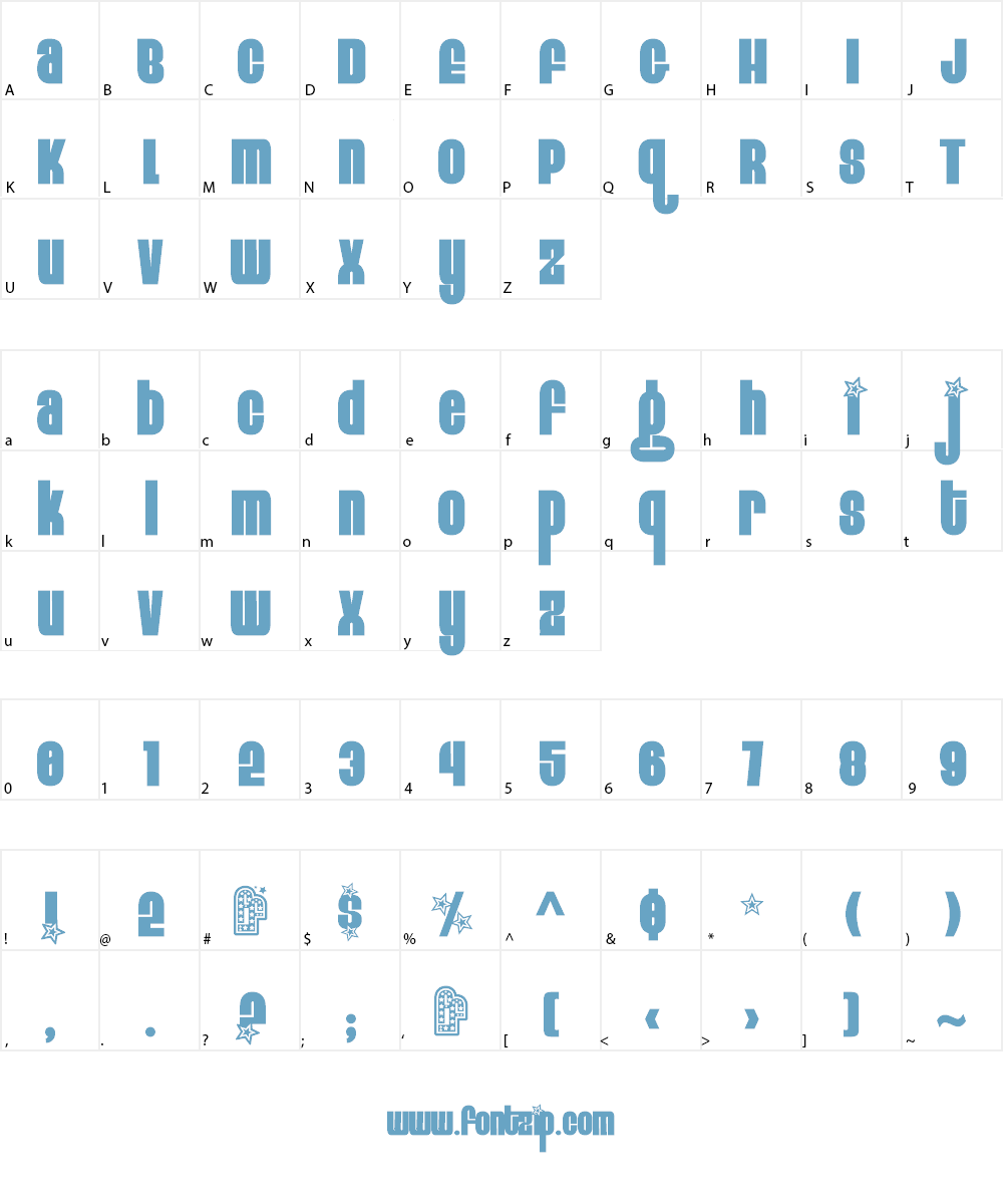 Eight Track Font Character