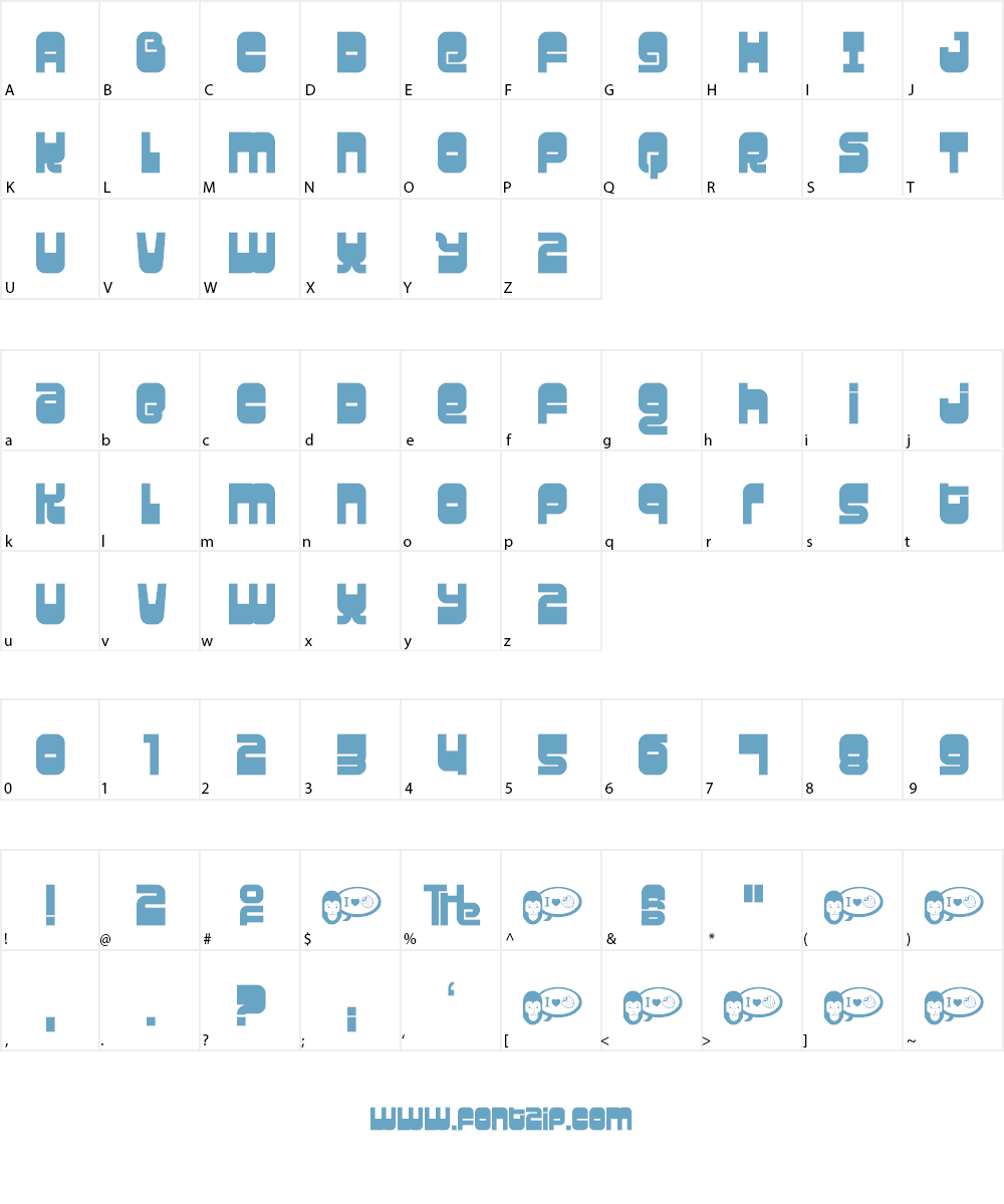 Gravity Font Character