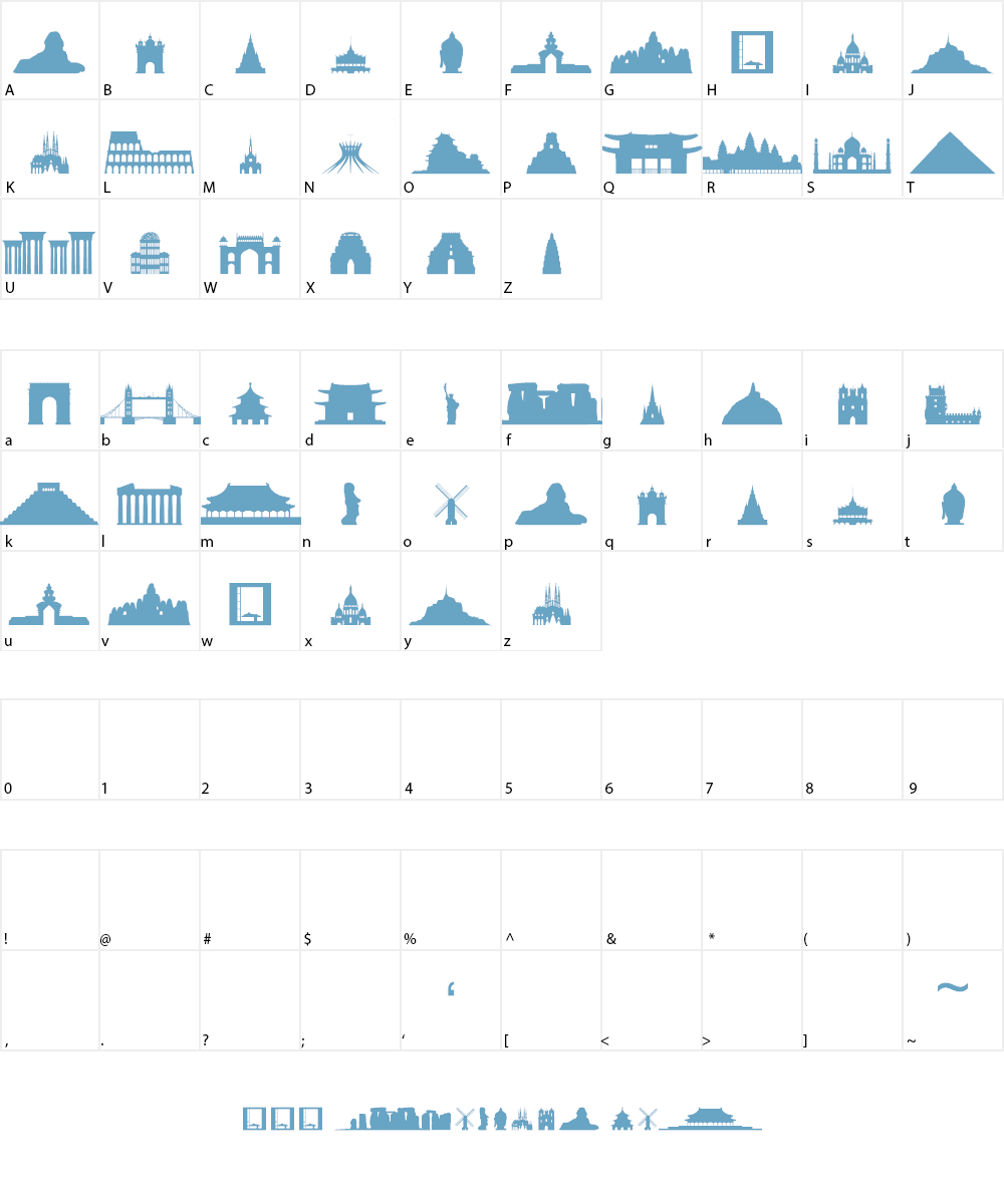 Human-Building Font Character
