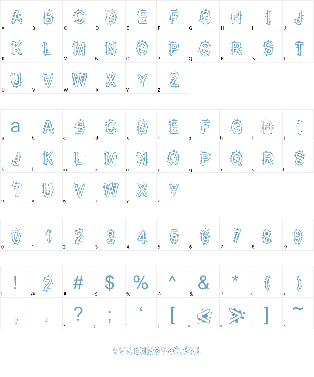 Inkblot Baby Font Character
