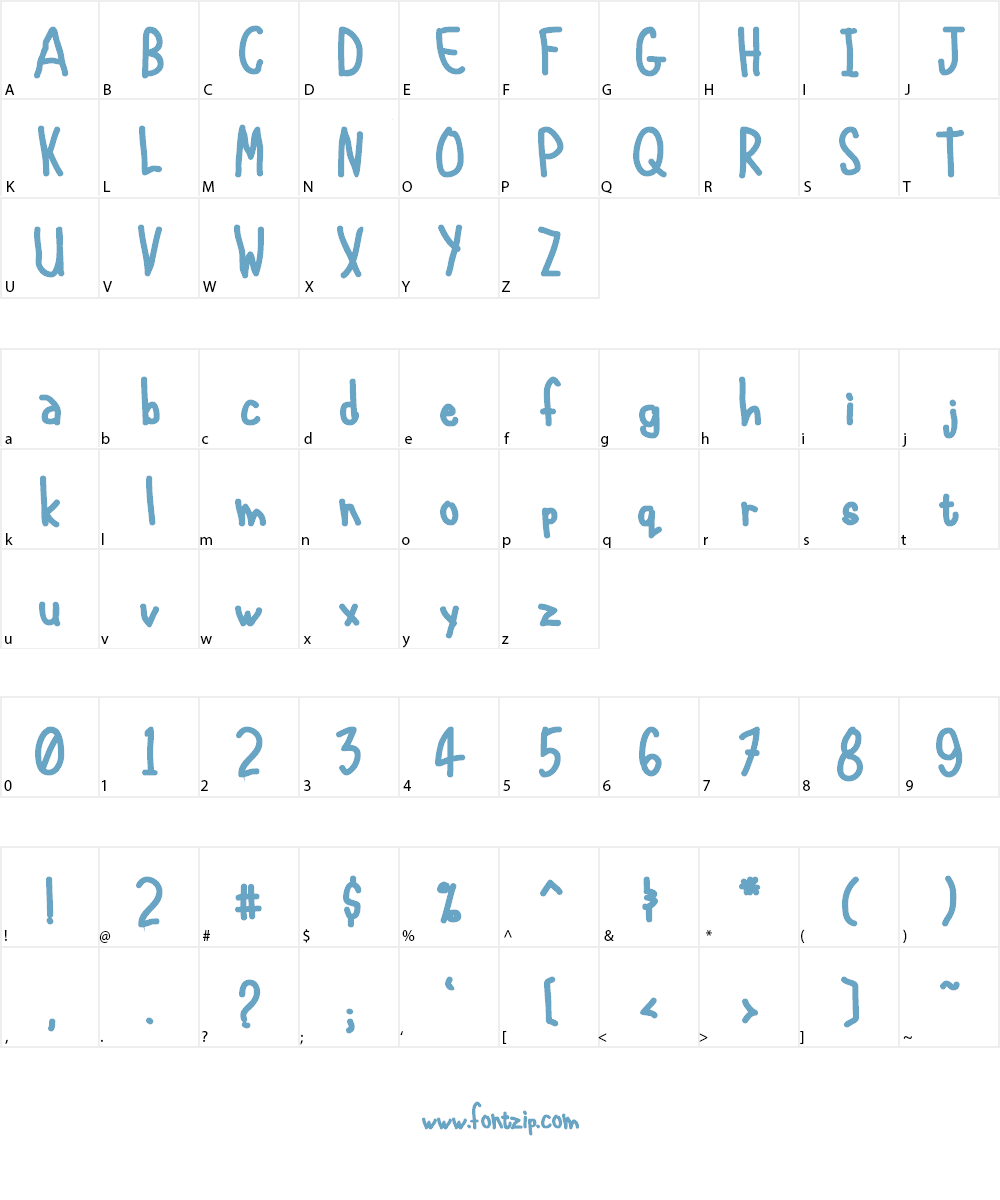 International Chunkfunk Font Character
