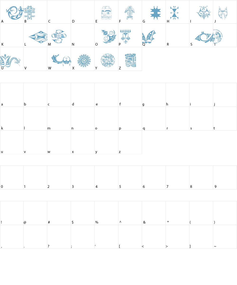 North American Motifs Font Character