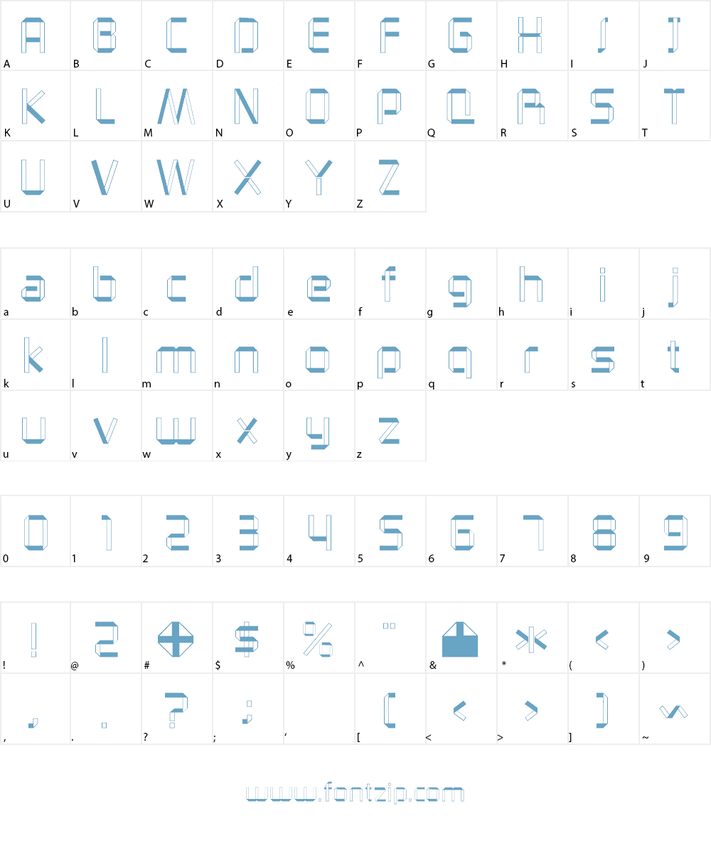 Origami Font Character