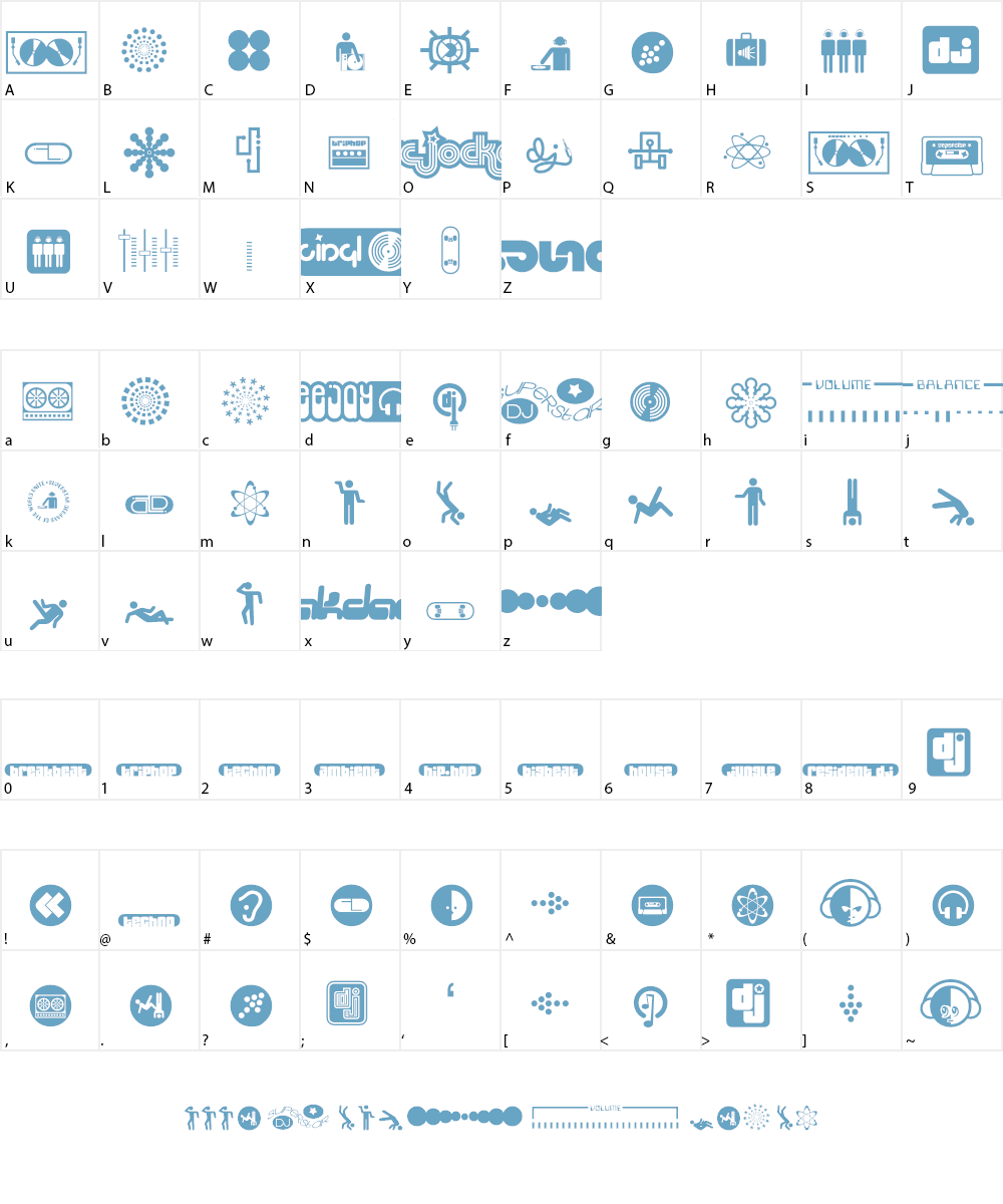 Superstar DJ Font Character