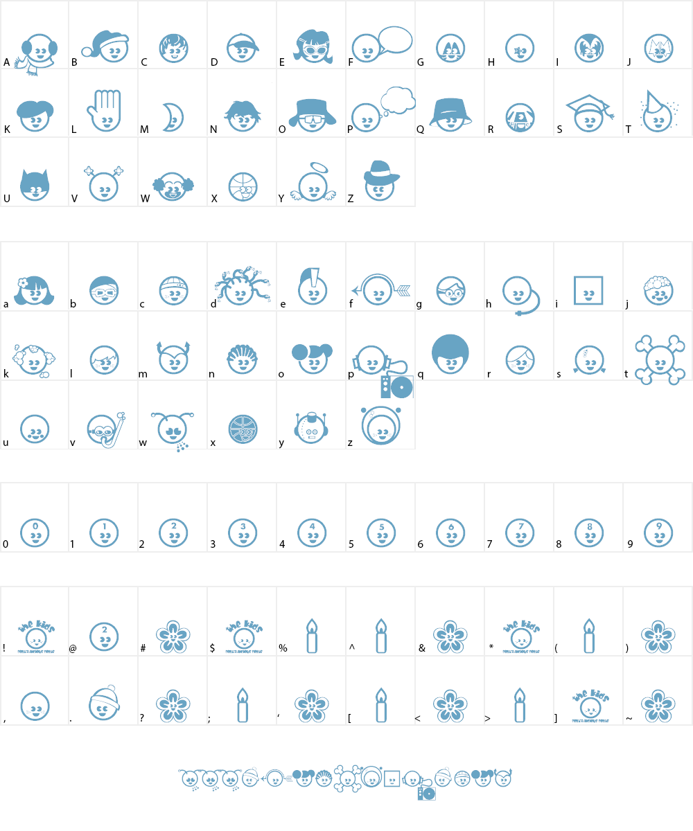 The Kids Font Character