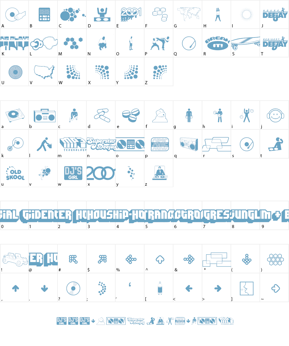 Deejay Supreme Font Character