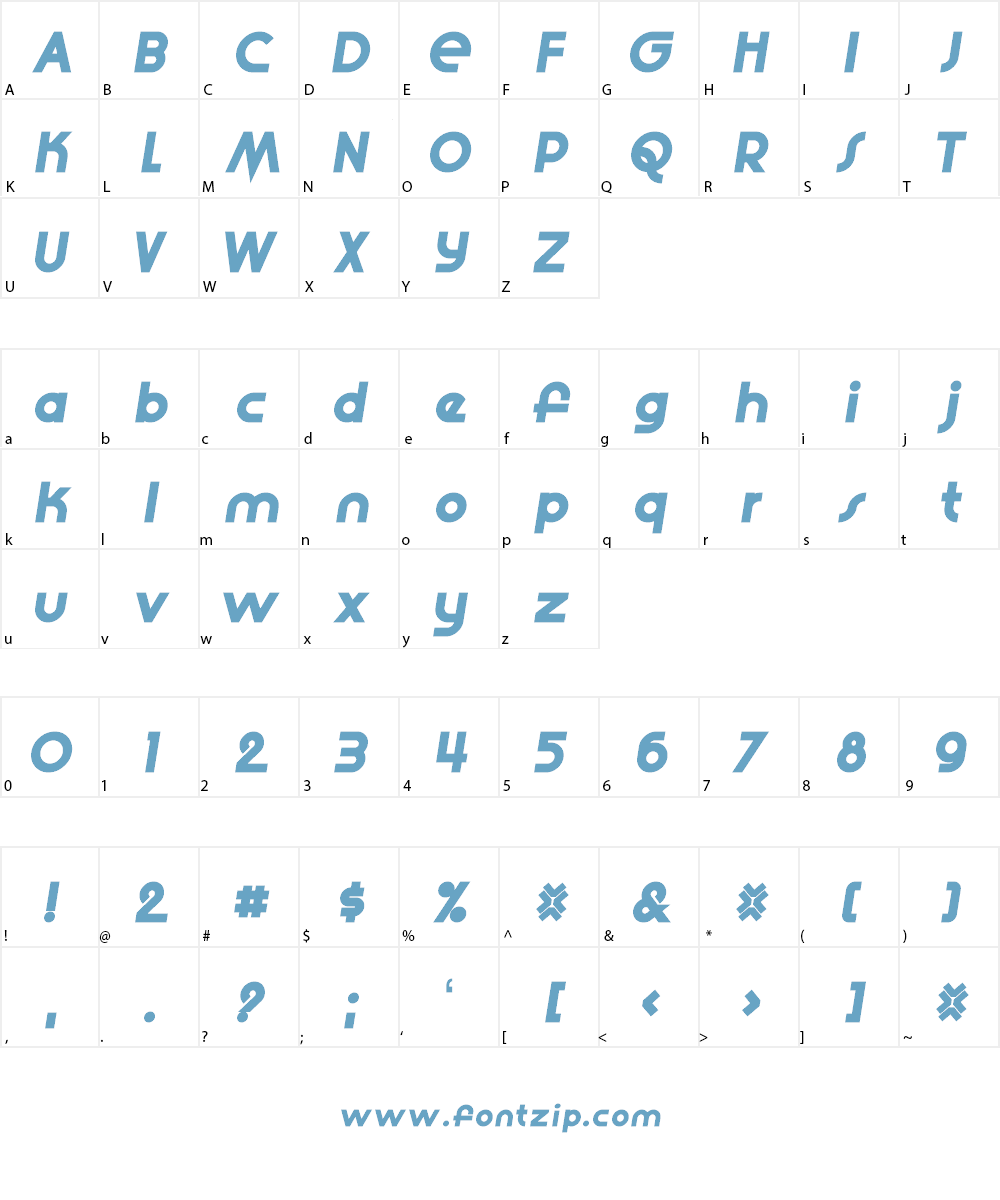 Slide Font Character