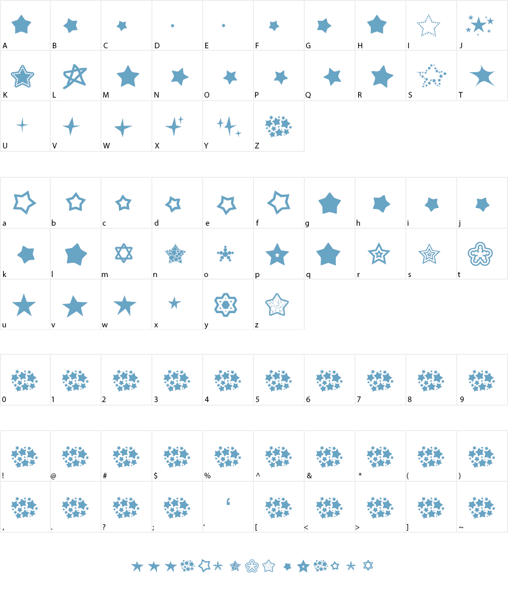 Super Stars Font Character