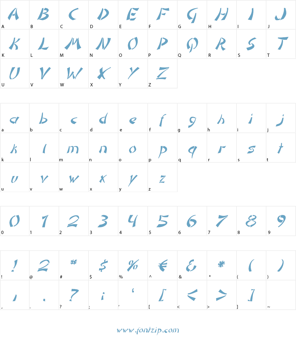 DomoAregato Font Character