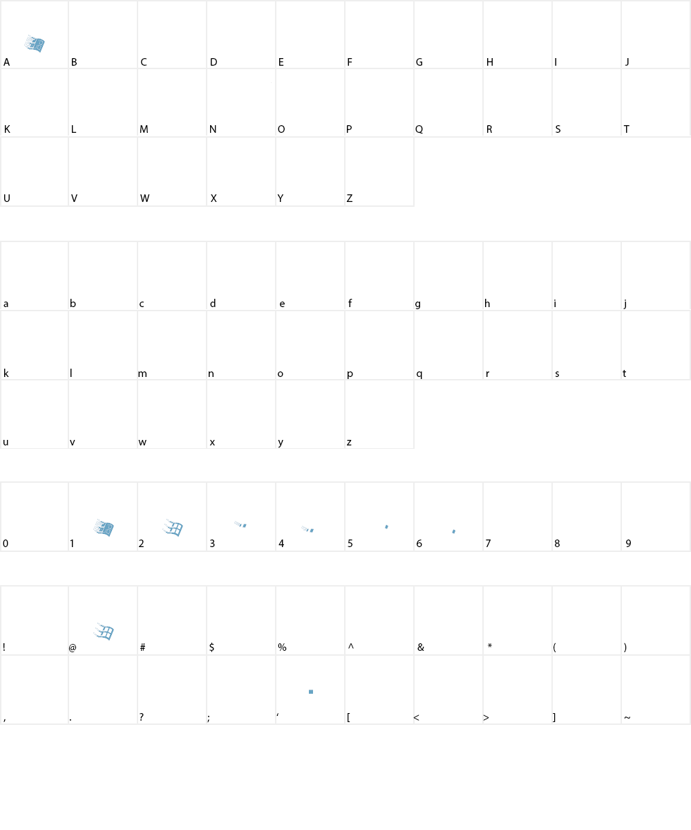 Windows Font Character