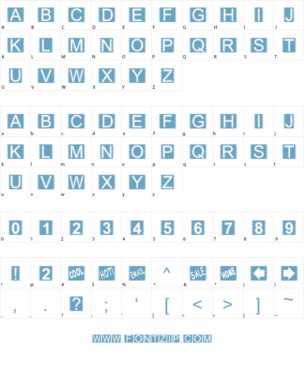 Zacken Font Character