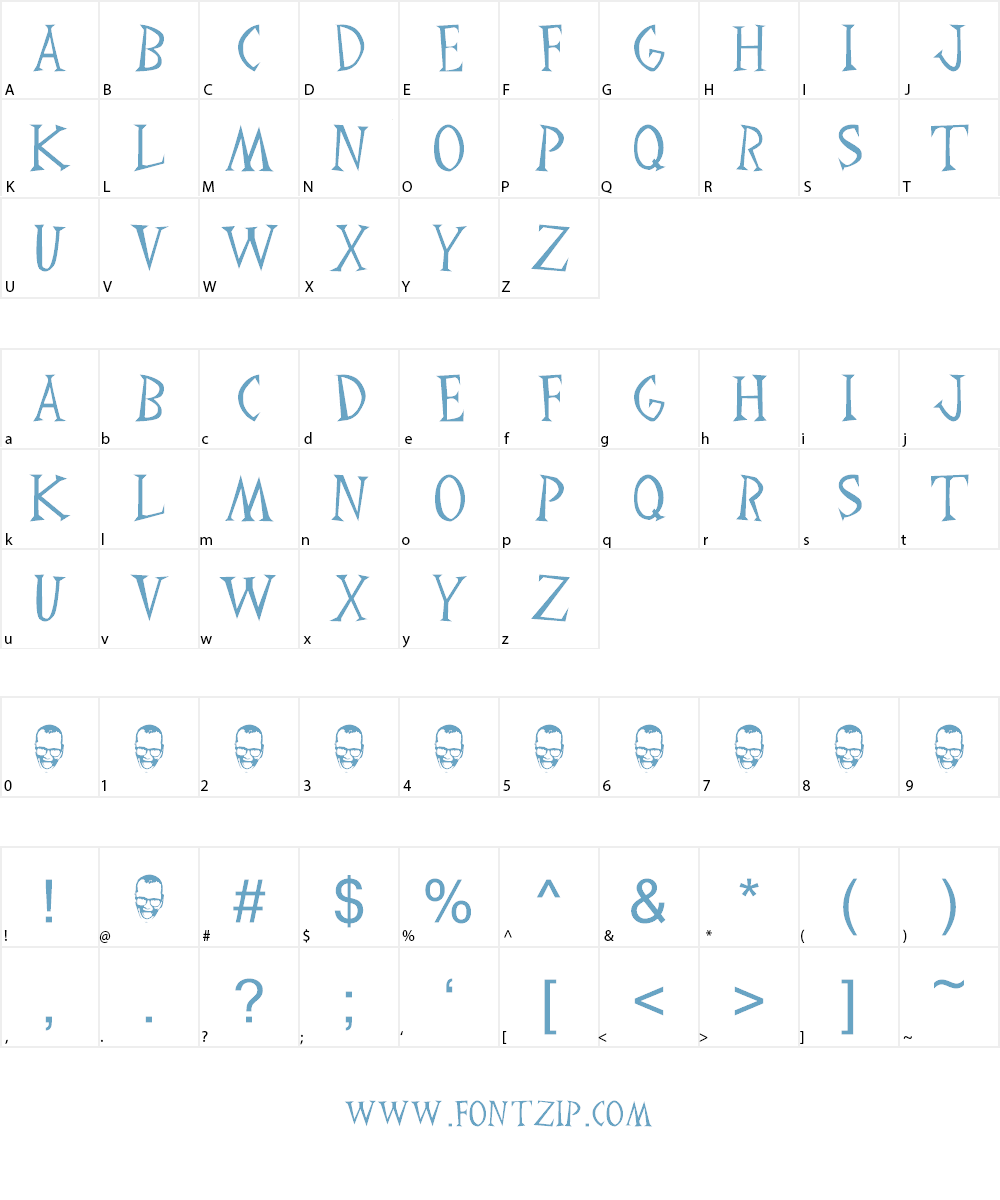 Drew Font Character