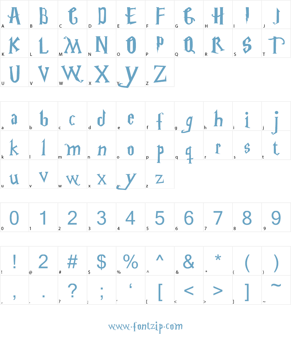Harry Potter Font Character