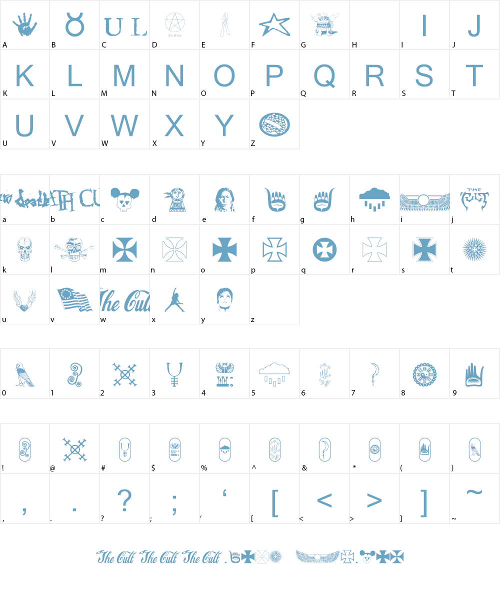 FF Cultbats Font Character