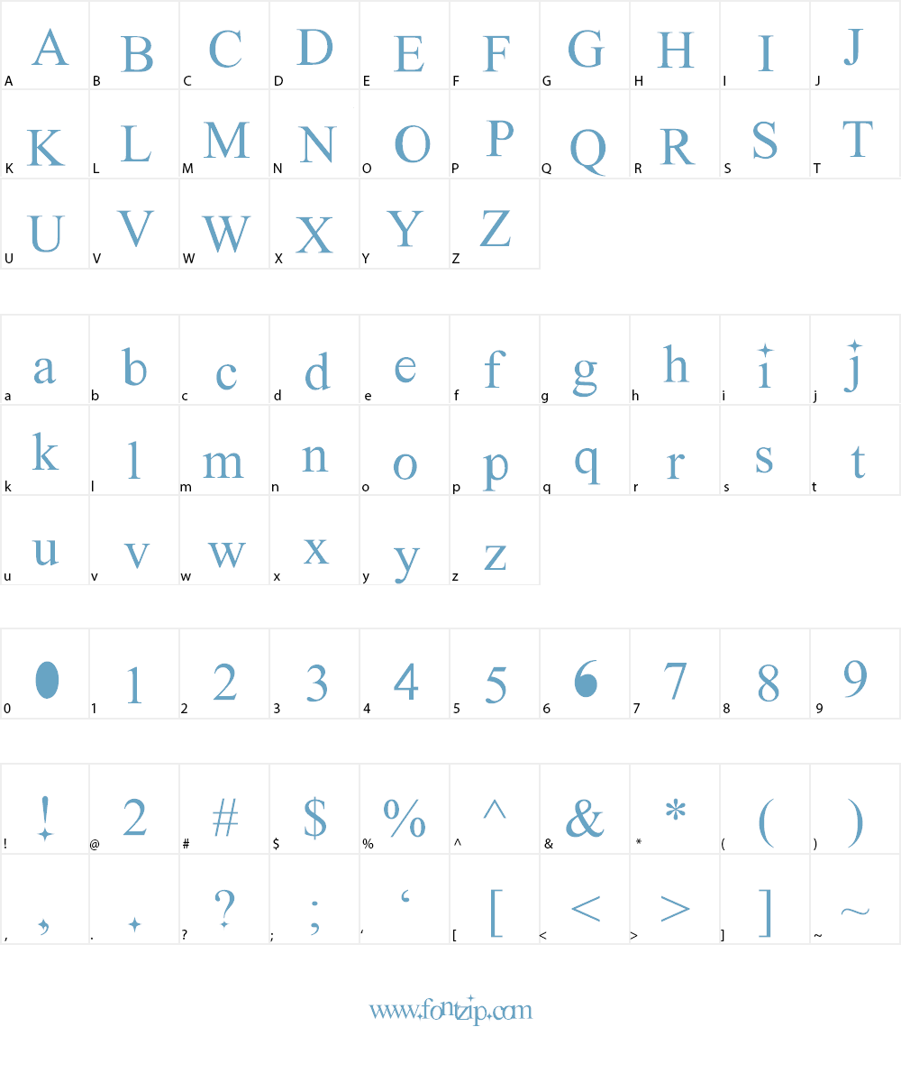 New Romantics Font Character