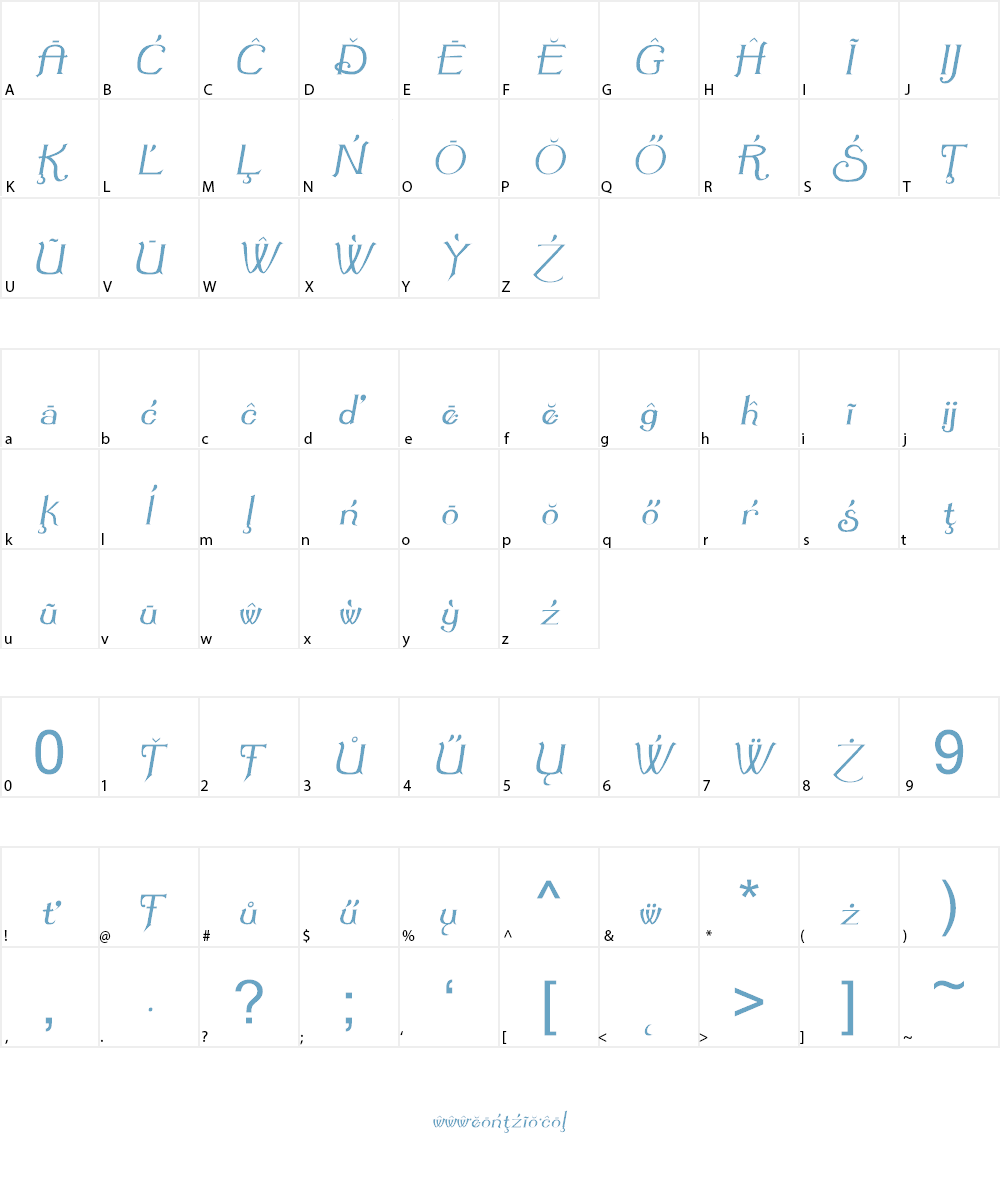 Summertime Font Character
