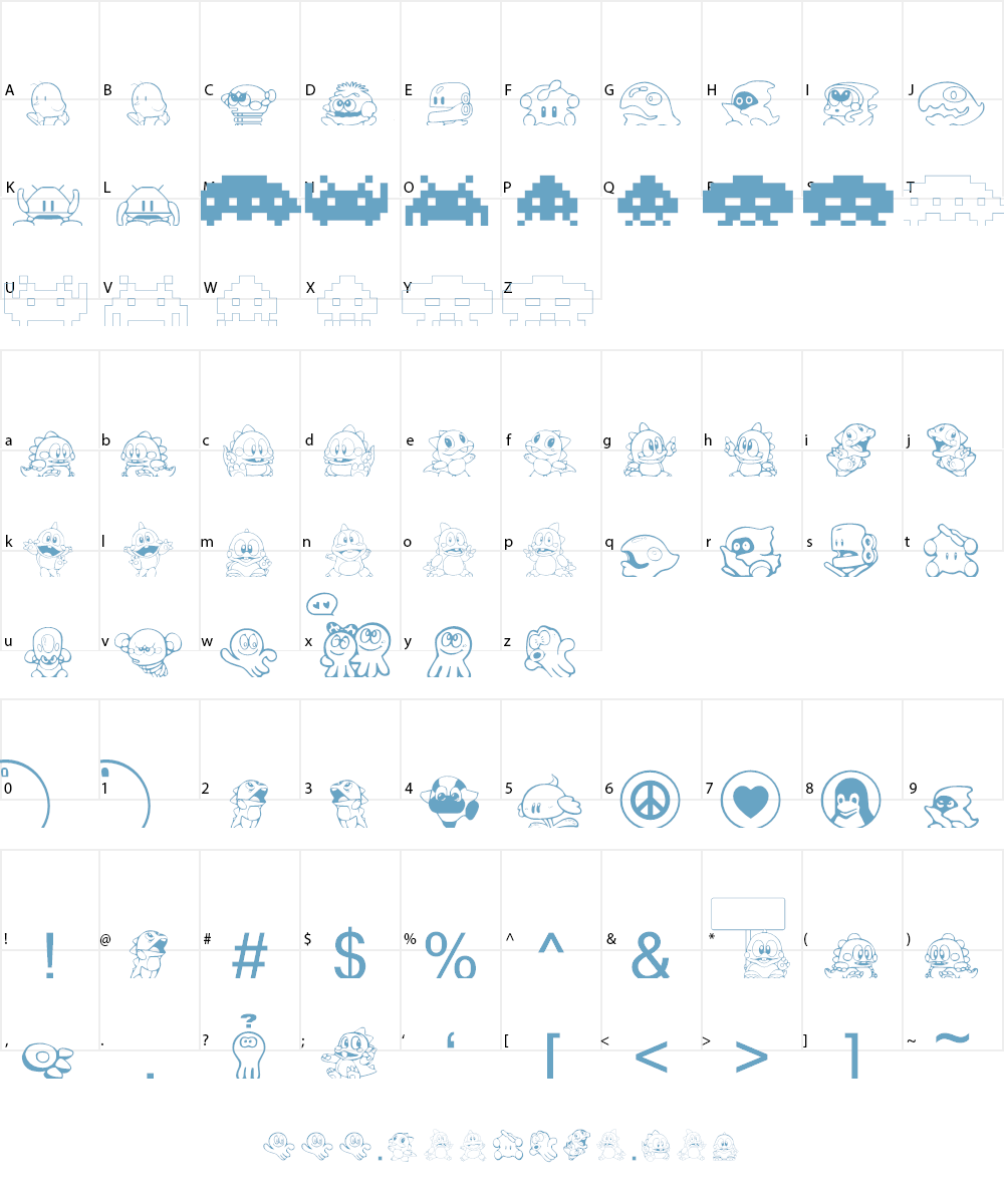Taito All Stars Font Character