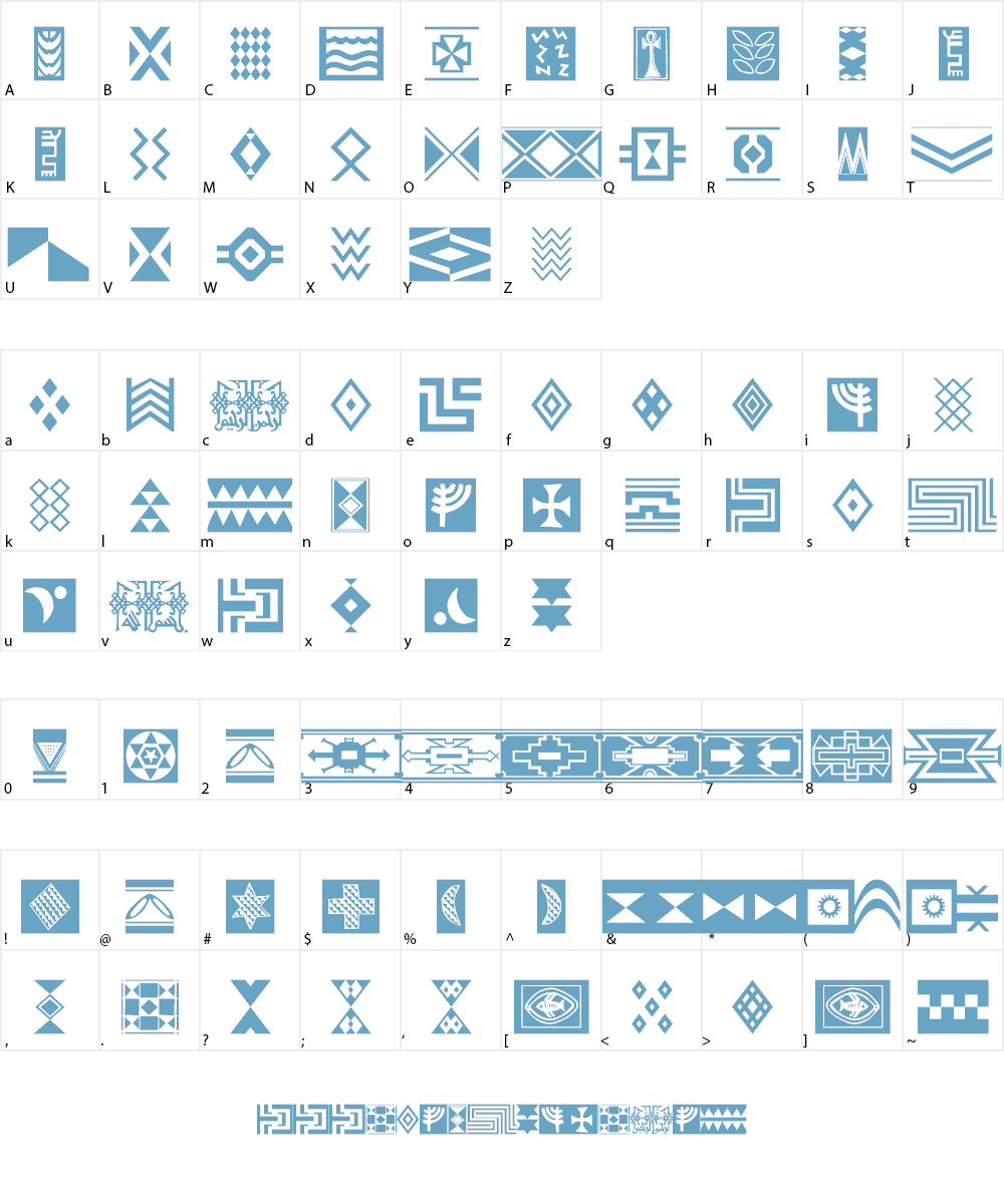 Afrika Gold A Patterns Font Character