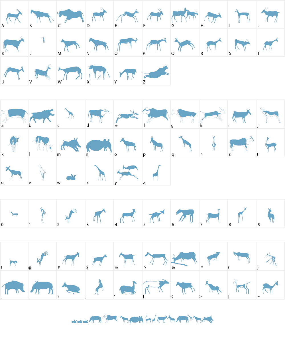 Afrika RockArt F Animals1 Font Character