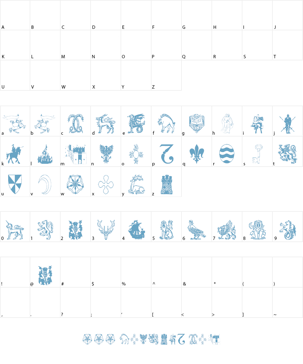 AEZ medieval dings Font Character