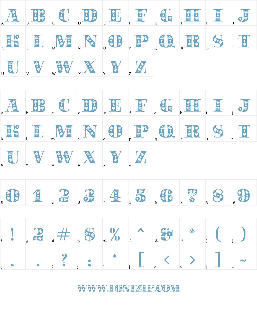 Sapphire Sativa Font Character
