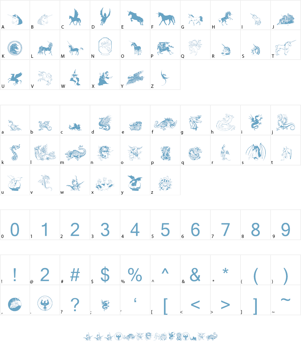 WWFantasy Font Character