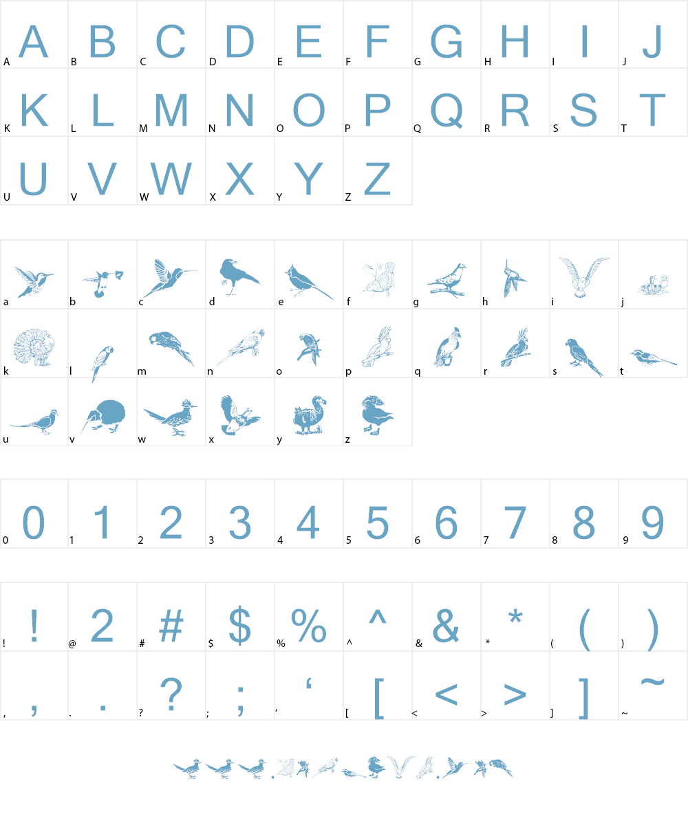 WWFeathers Font Character