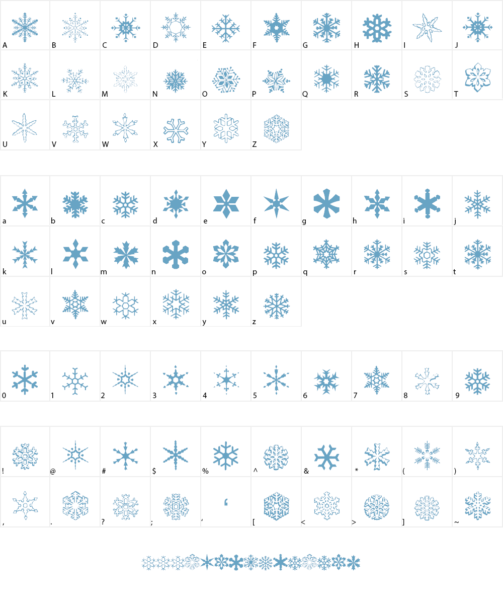 WWFlakes Font Character