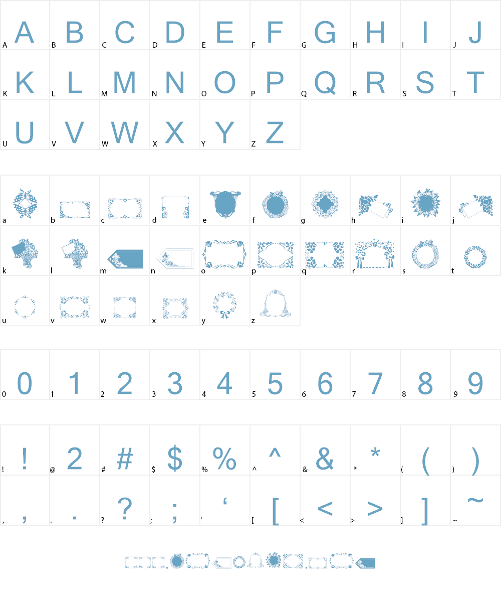 WWFloralGreetings Font Character