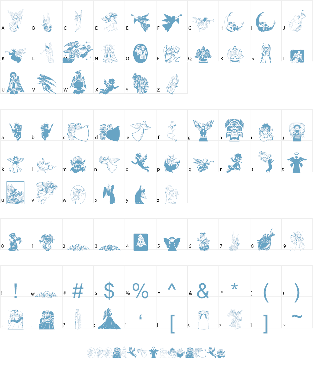 WWHeavenSent Font Character