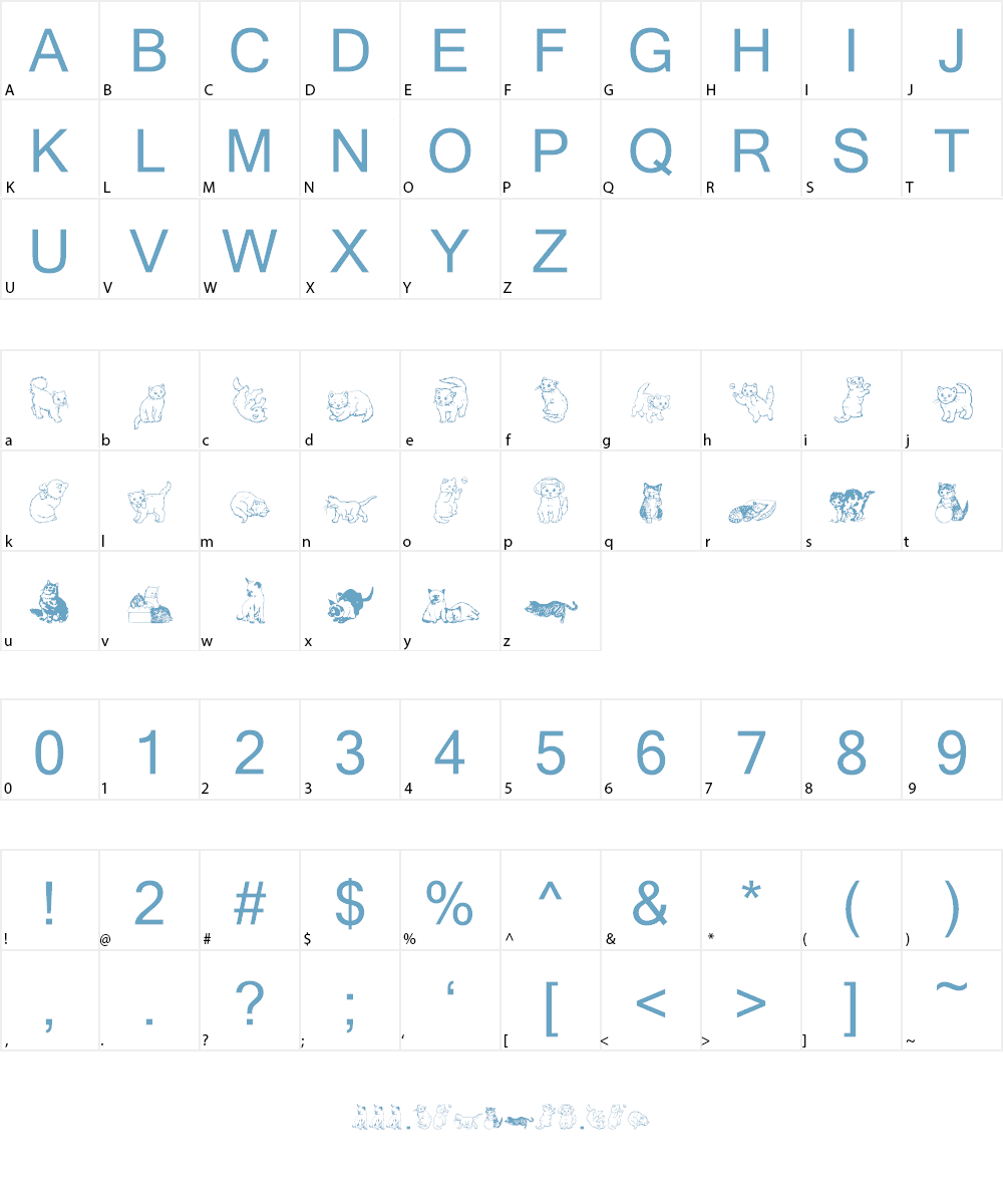 WWKuteKats Font Character
