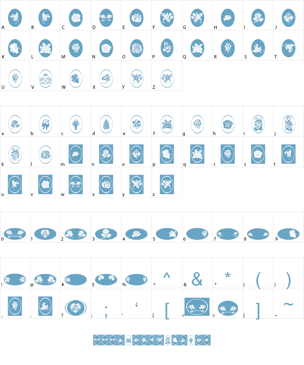 WWRosebud Font Character