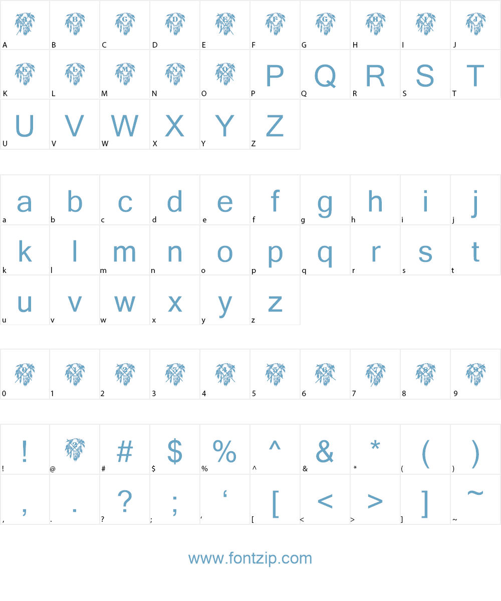 WWShieldsADemo Font Character