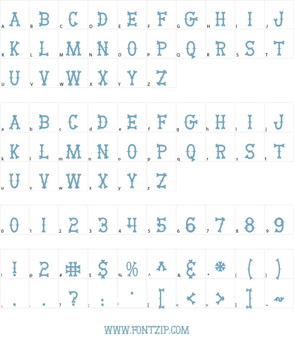 BikerBones Font Character