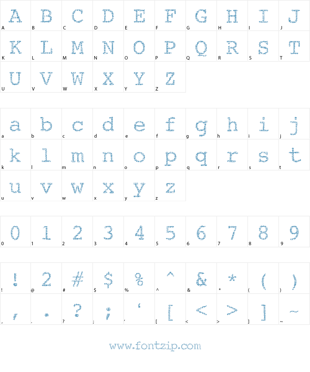 Buttzilla Font Character
