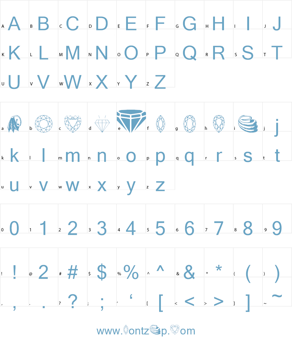 CK Jewels Font Character