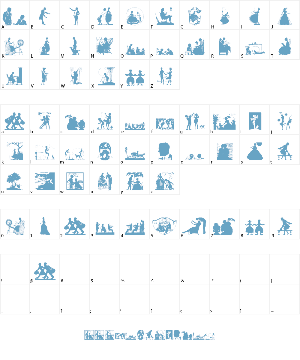 Silhouetten People Font Character