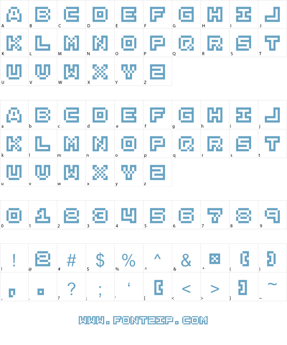 Erix Outline Font Character