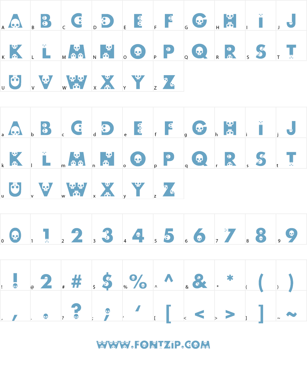 skullphabet Font Character