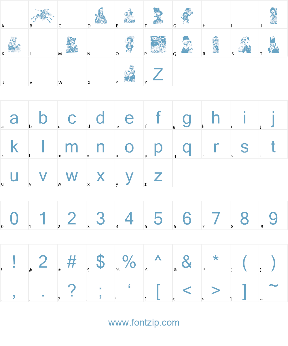 Calaveras 323 Font Character